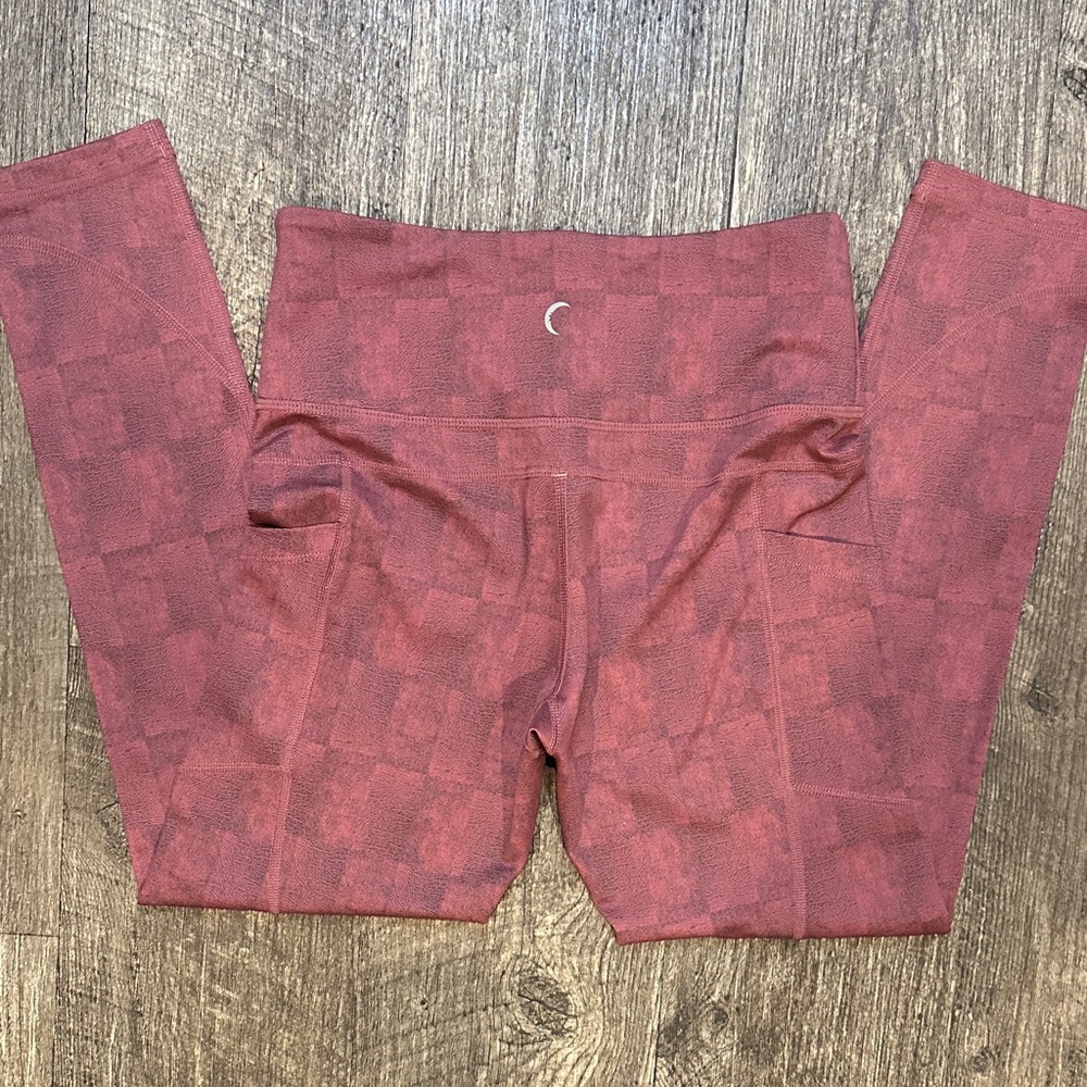 Womens Zyia Maroon Brick Leggings